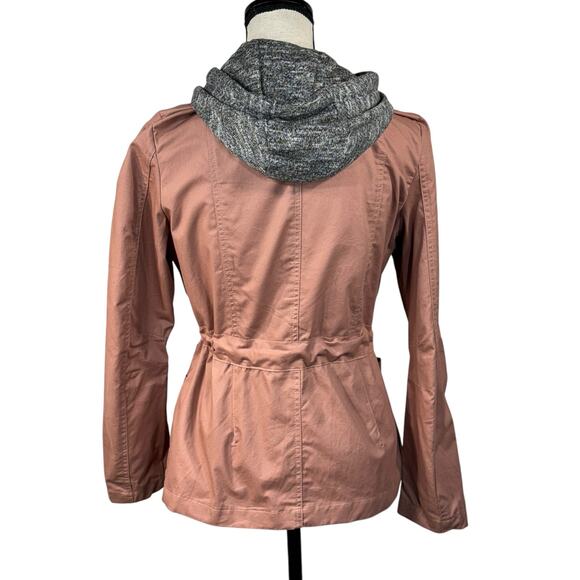 Love Tree Medium Utility Jacket Full-Zip Hooded Pockets Drawstring Rose Pink New - Picture 5 of 11